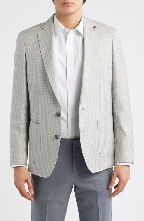 Montgomery Tailored Fit Gingham Check Wool & Silk Blend Sport Coat