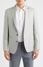 Peter Millar Montgomery Tailored Fit Gingham Check Wool & Silk Blend Sport Coat