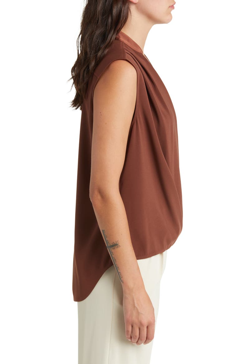 Meredith Sleeveless Surplice Top, Alternate, color, BROWN