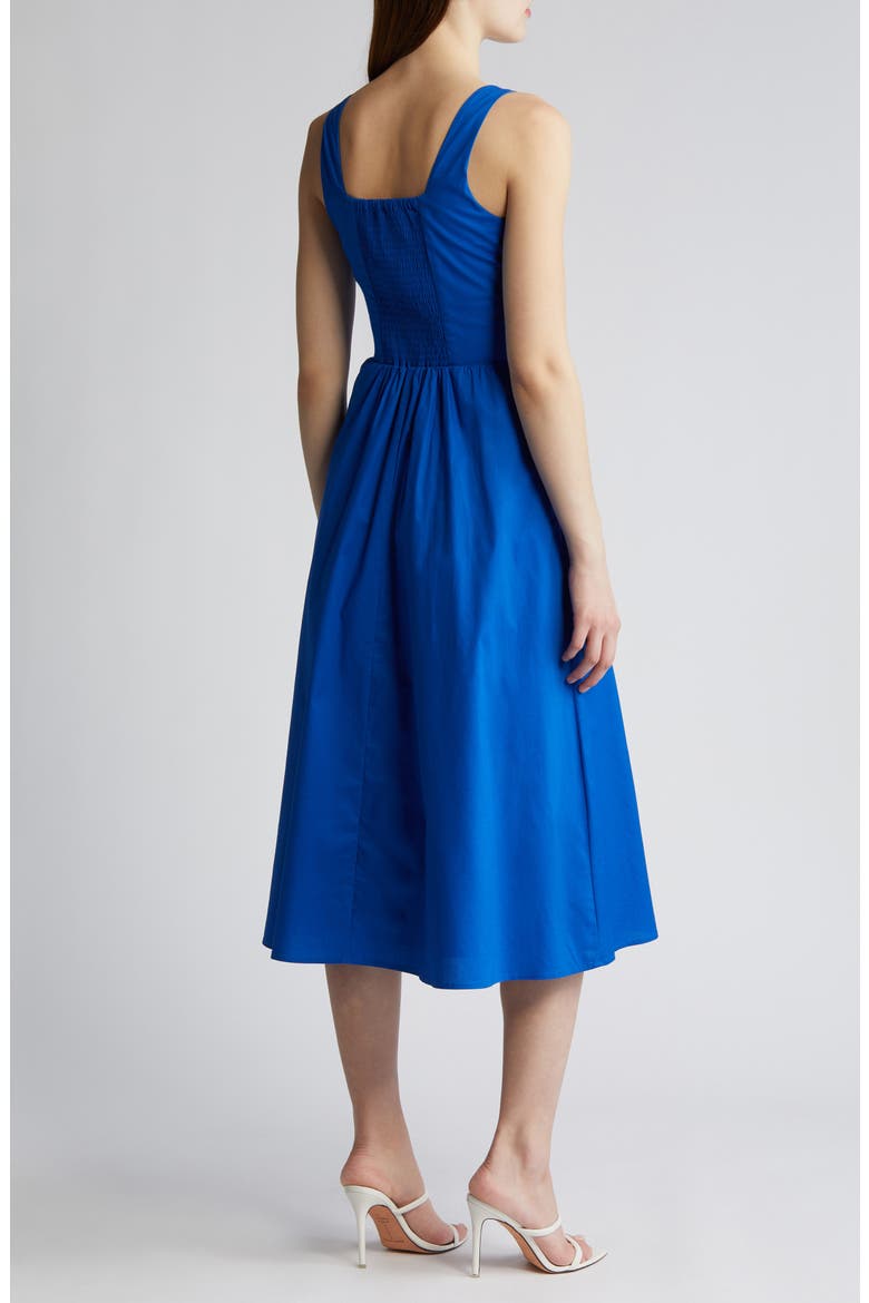 Sleeveless Corset Bodice Dress, Alternate, color, BLUE MARMARA
