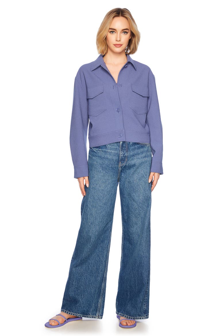 Pebble Weave Button-Up Jacket, Alternate, color, MEDITERRANEAN