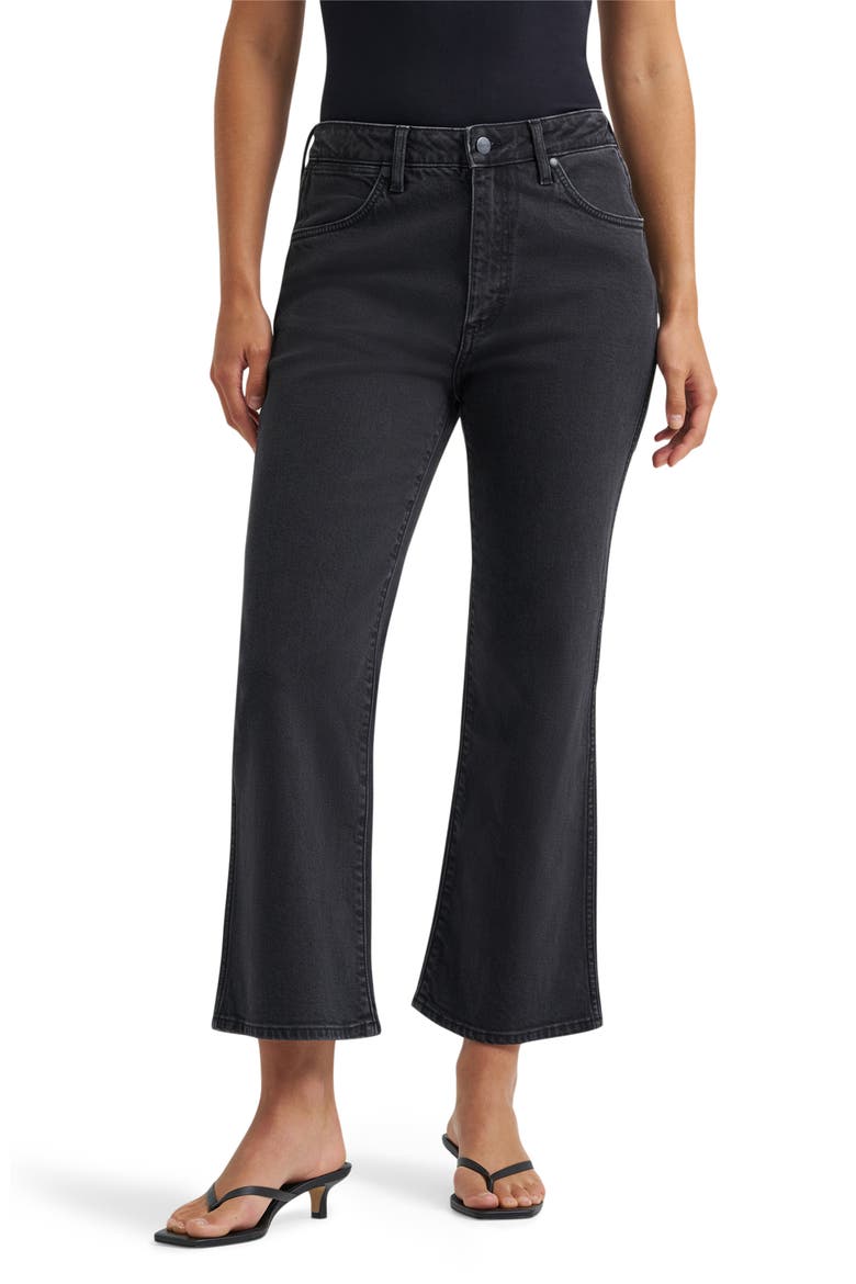 High Waist Kick Flare Jeans, Main, color, OUTLAW BLACK