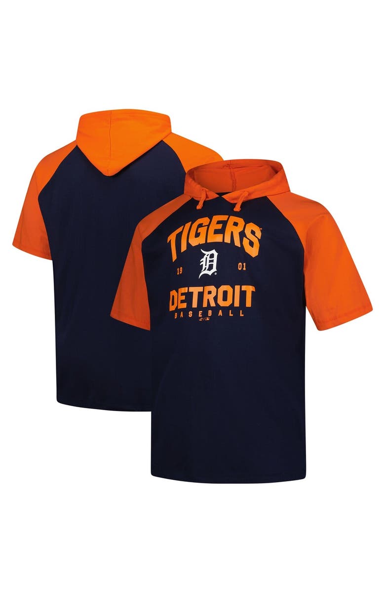 PROFILE Men's Profile Navy Detroit Tigers Big & Tall Short Sleeve Pullover Hoodie, Alternate, color,