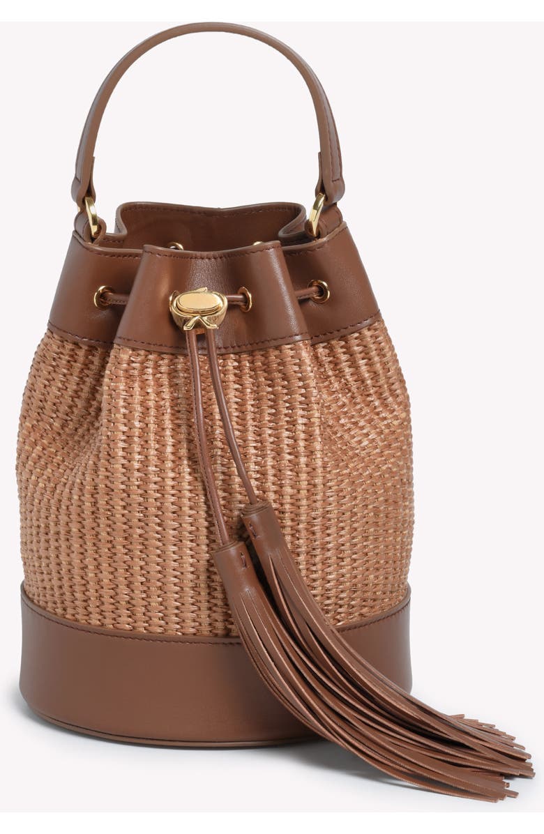 Gianvito Rossi Sienna Bag, Main, color, Brown Raffia And Leather