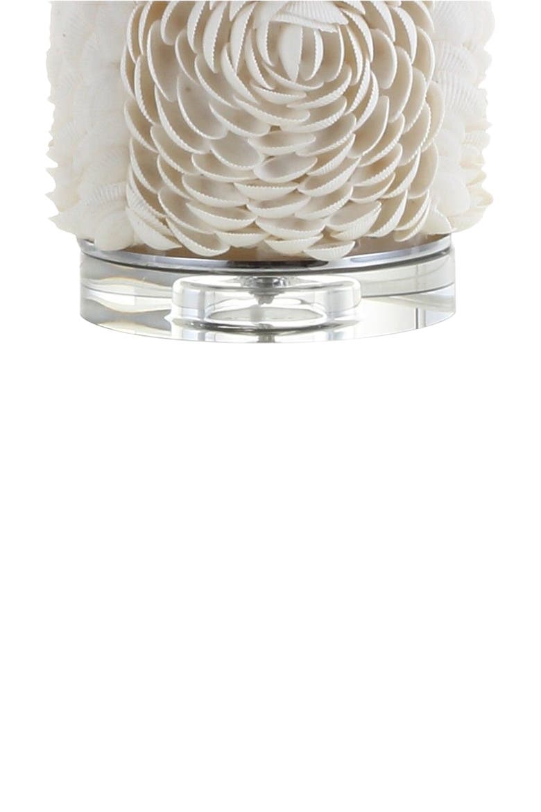 Rosette 28.5" Seashell/Resin/Crystal LED Table Lamp, Cream, Alternate, color, Cream