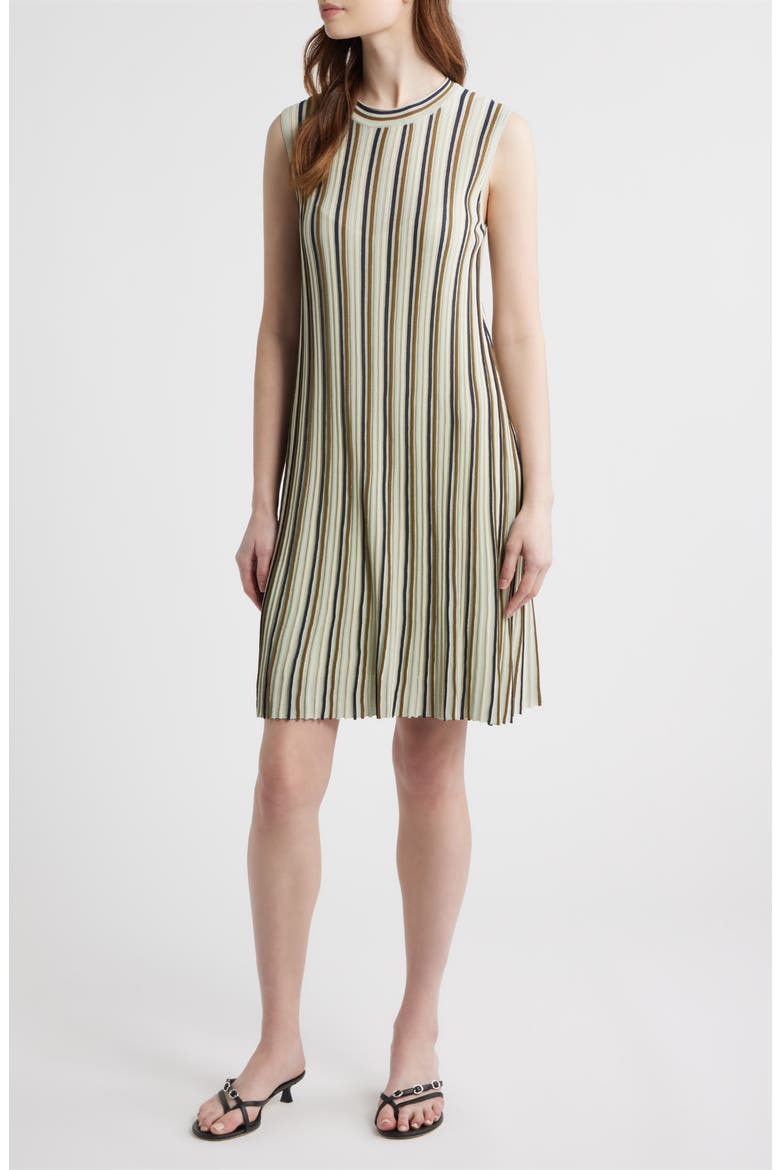 Victoria Stripe Rib Shift Dress, Main, color, BLUE MULTI