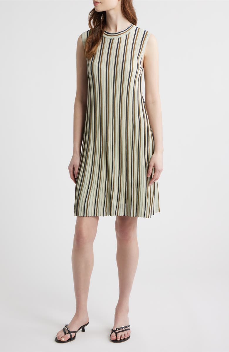 rag & bone Victoria Stripe Rib Shift Dress, Main, color, 