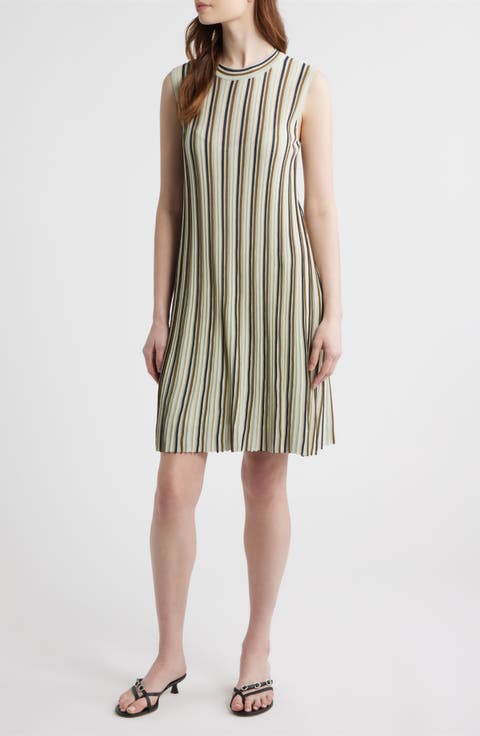 Victoria Stripe Rib Shift Dress