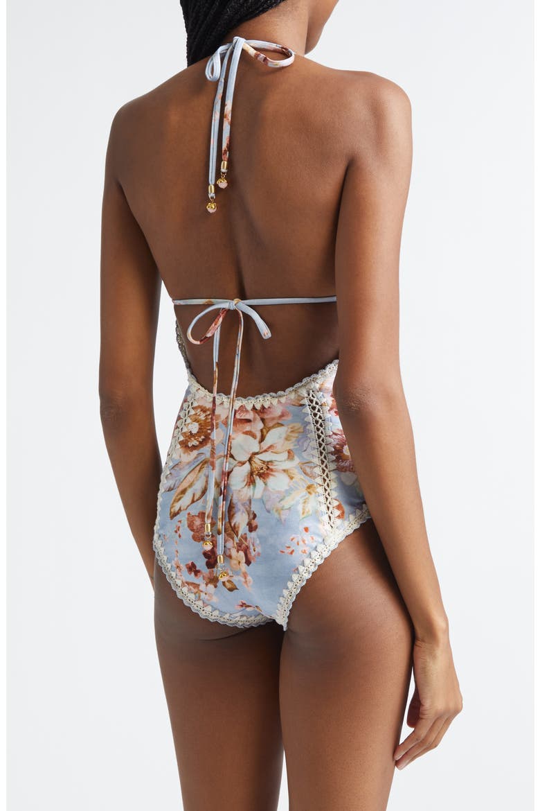 Awaken Crochet Trim Keyhole One-Piece Swimsuit (Women) | Nordstrom