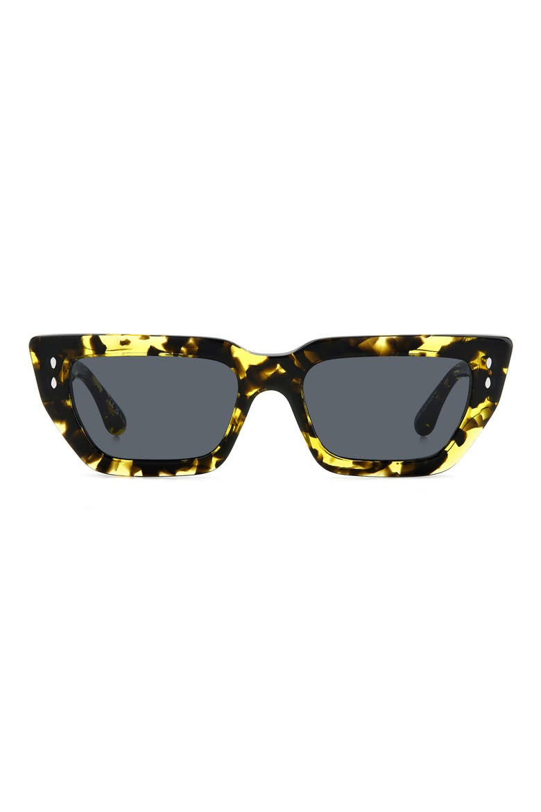 54mm Rectangular Sunglasses, Main, color, YELLOW HAVANA