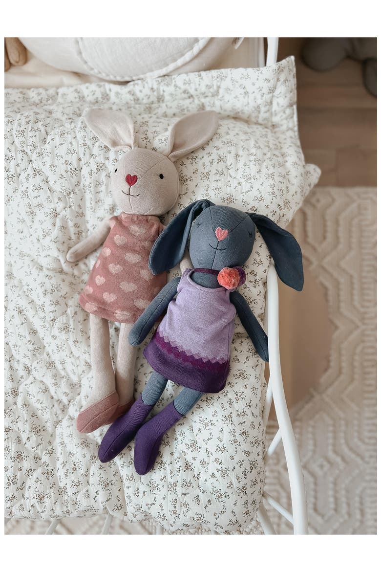 Lila Bunny Organic Cotton Stuffed Animal, Alternate, color, GREY