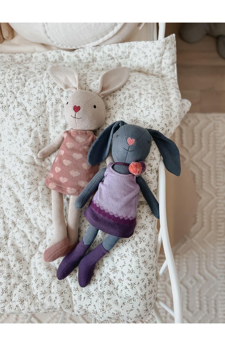 APPLE PARK Lila Bunny Organic Cotton Stuffed Animal, Alternate, color, Grey