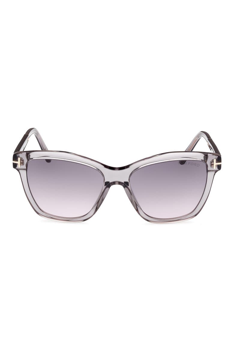 Lucia 54mm Gradient Square Sunglasses, Main, color, SHINY GREY BLACK / SMOKE