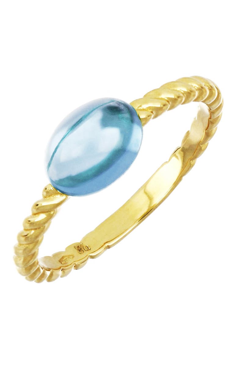 Bony Levy 18K Yellow Gold Blue Topaz Twisted Ring, Main, color, 