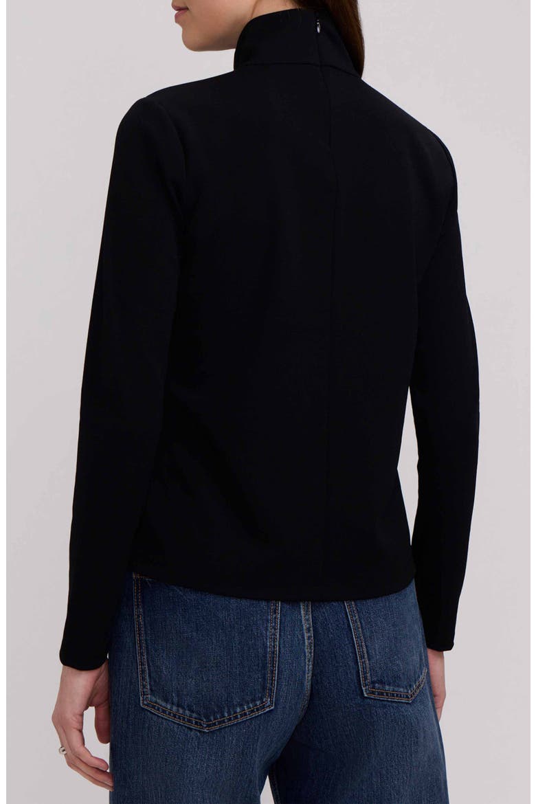Liv Mock Neck Crepe Knit Top, Alternate, color, BLACK