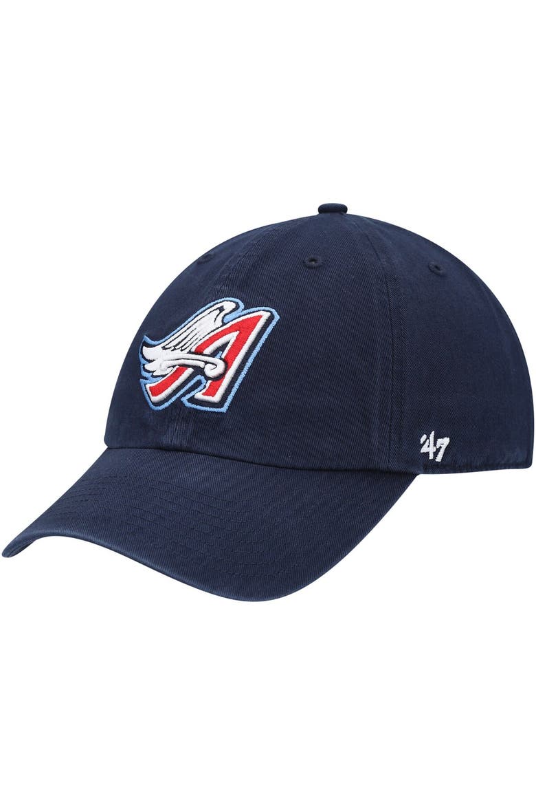 Men's '47 Navy California Angels 1997 Wings Logo Cooperstown Collection Clean Up Adjustable Hat, Main, color, Navy