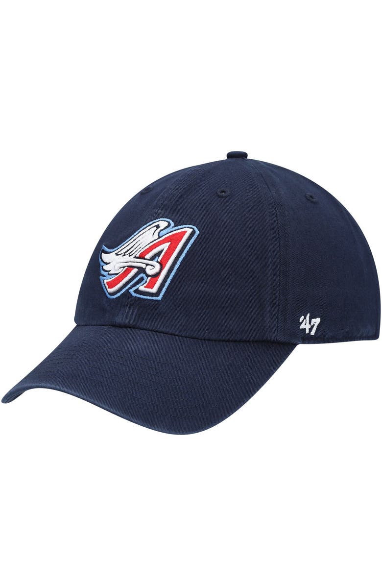 '47 Men's '47 Navy California Angels 1997 Wings Logo Cooperstown Collection Clean Up Adjustable Hat, Main, color, Navy