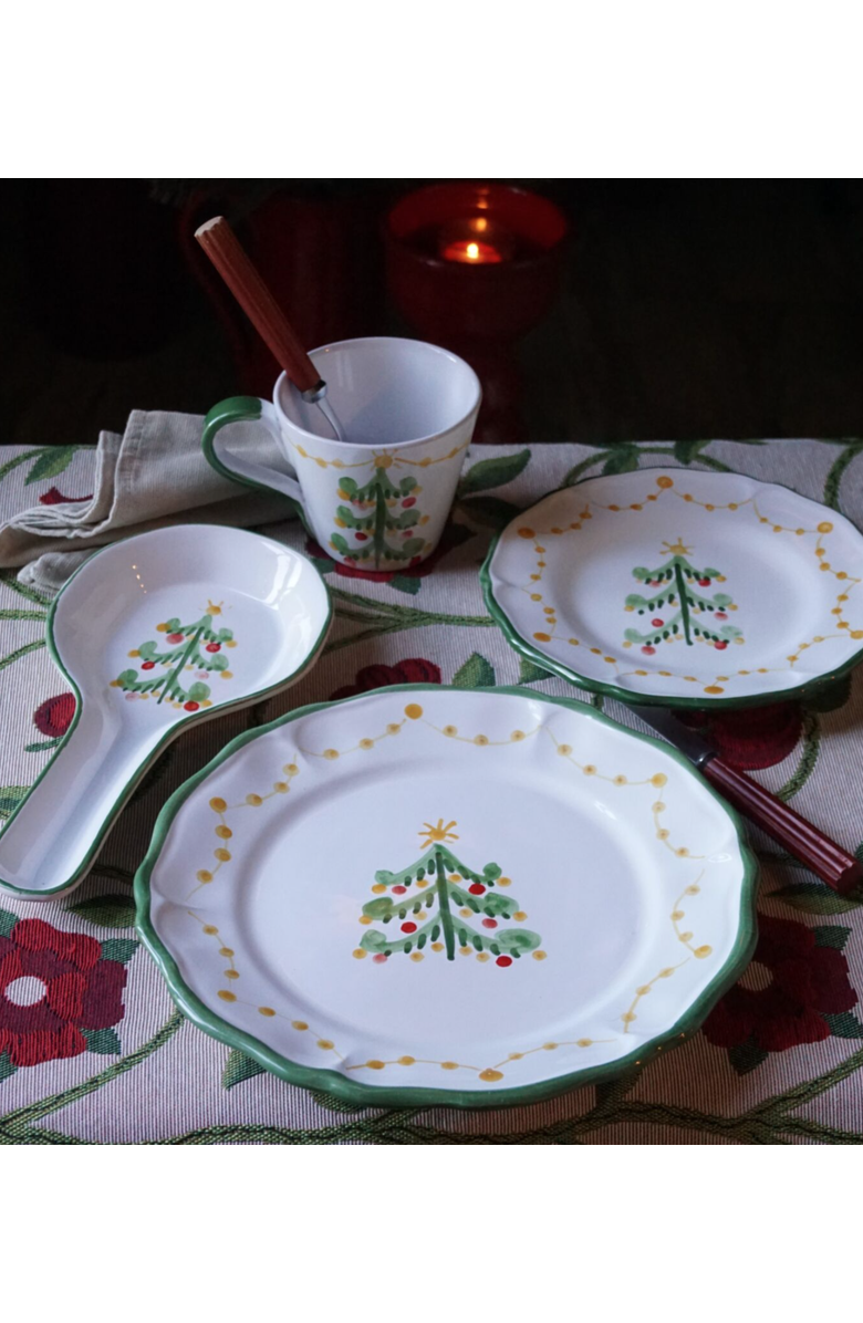 LA GABBIANELLA Magia (Christmas Tree) Dinner Plate, Alternate, color, White