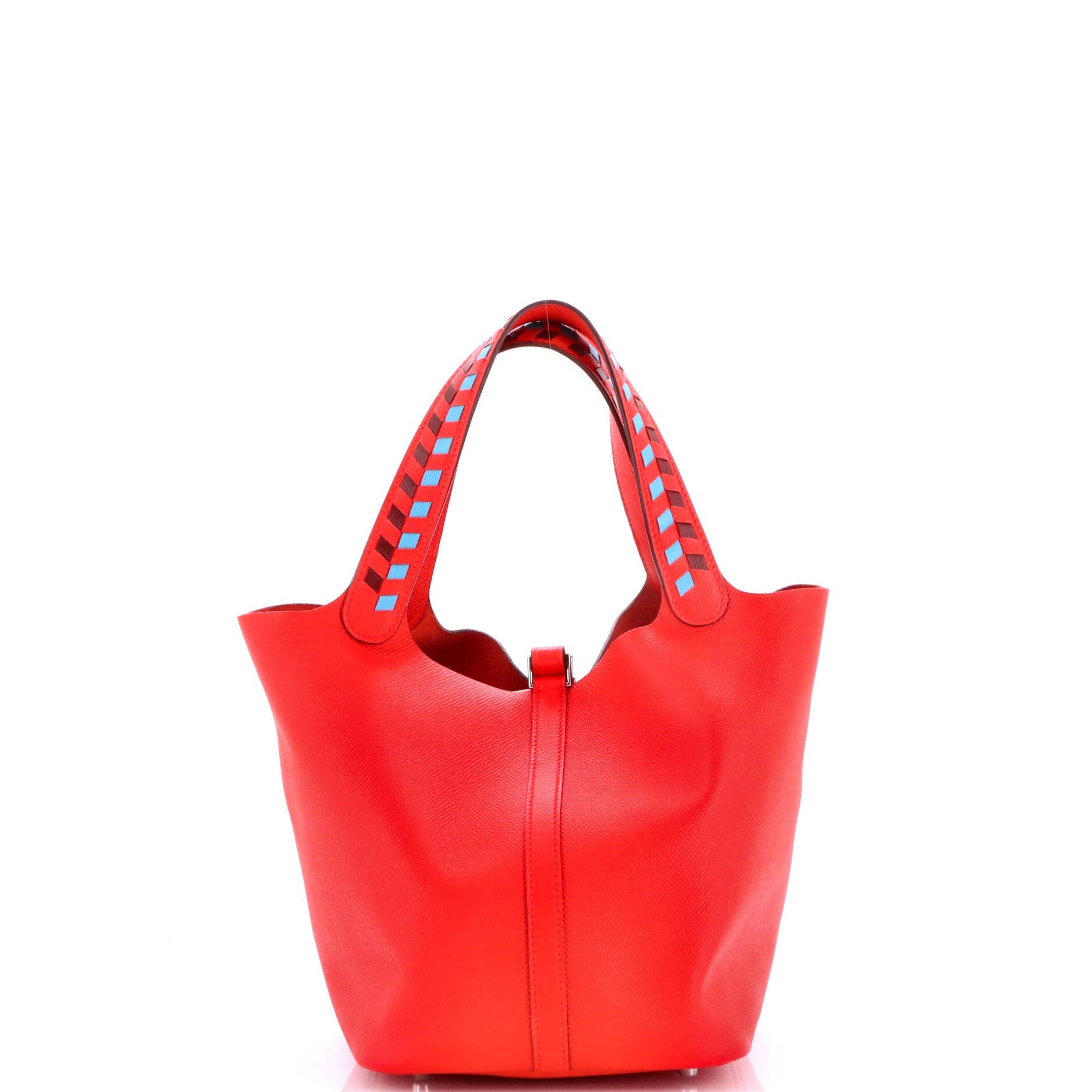 Picotin Lock Bag Tressage Epsom MM, Alternate, color, Red