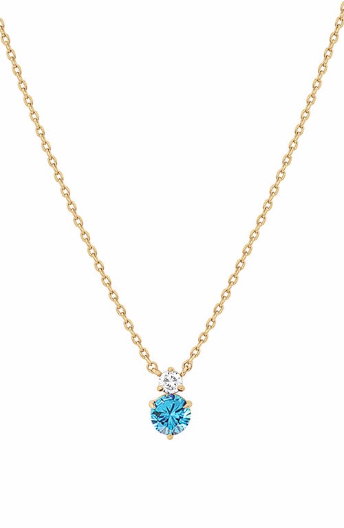 Bearfruit Jewelry 14k Gold Plated Deux Birthstone Necklace Personal Holiday Gift Idea in Aquamarine/march  product