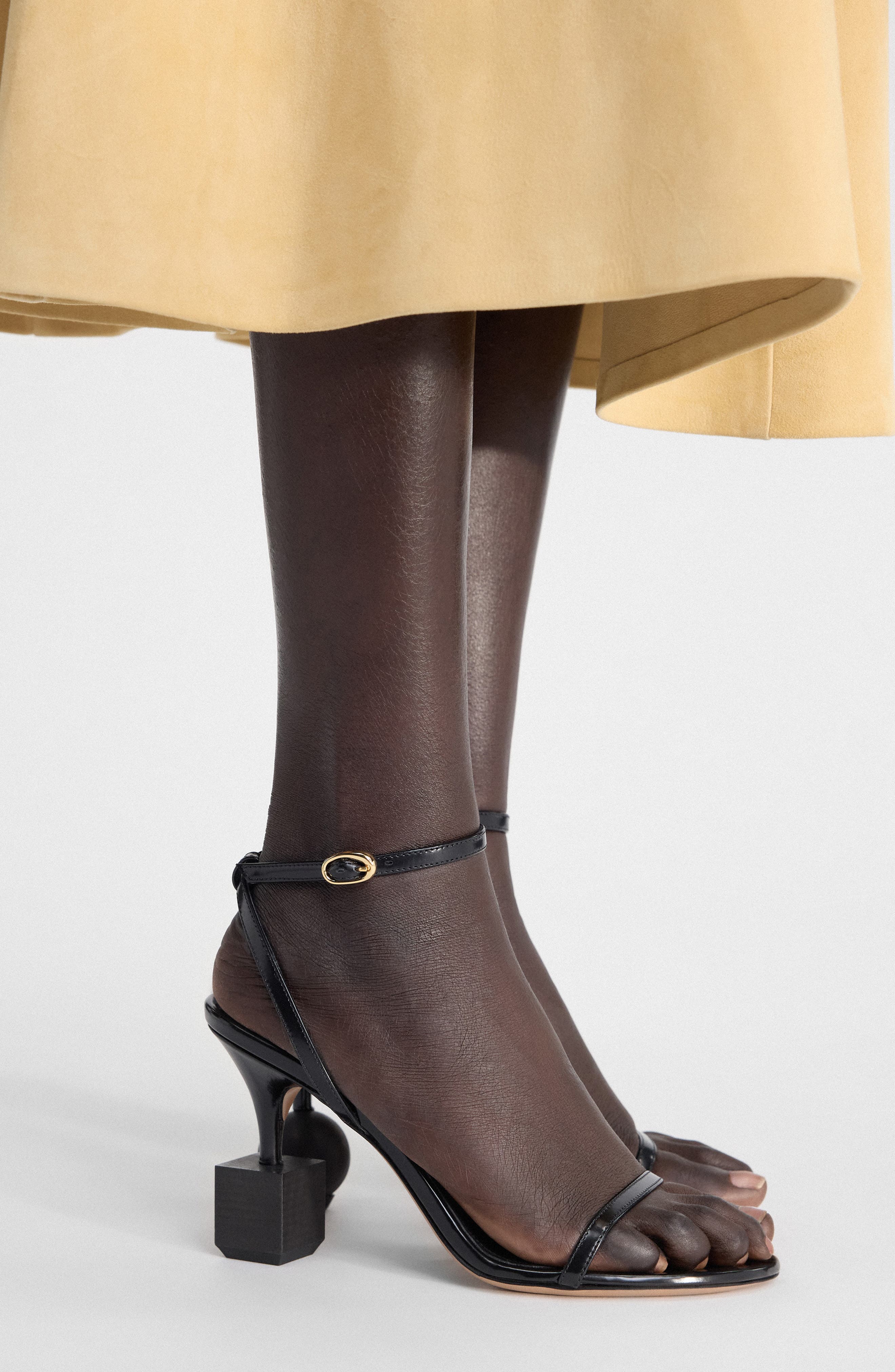 Jacquemus Les Sandales Bisou Mismatched Ankle Strap Sandal, Alternate, color, Black