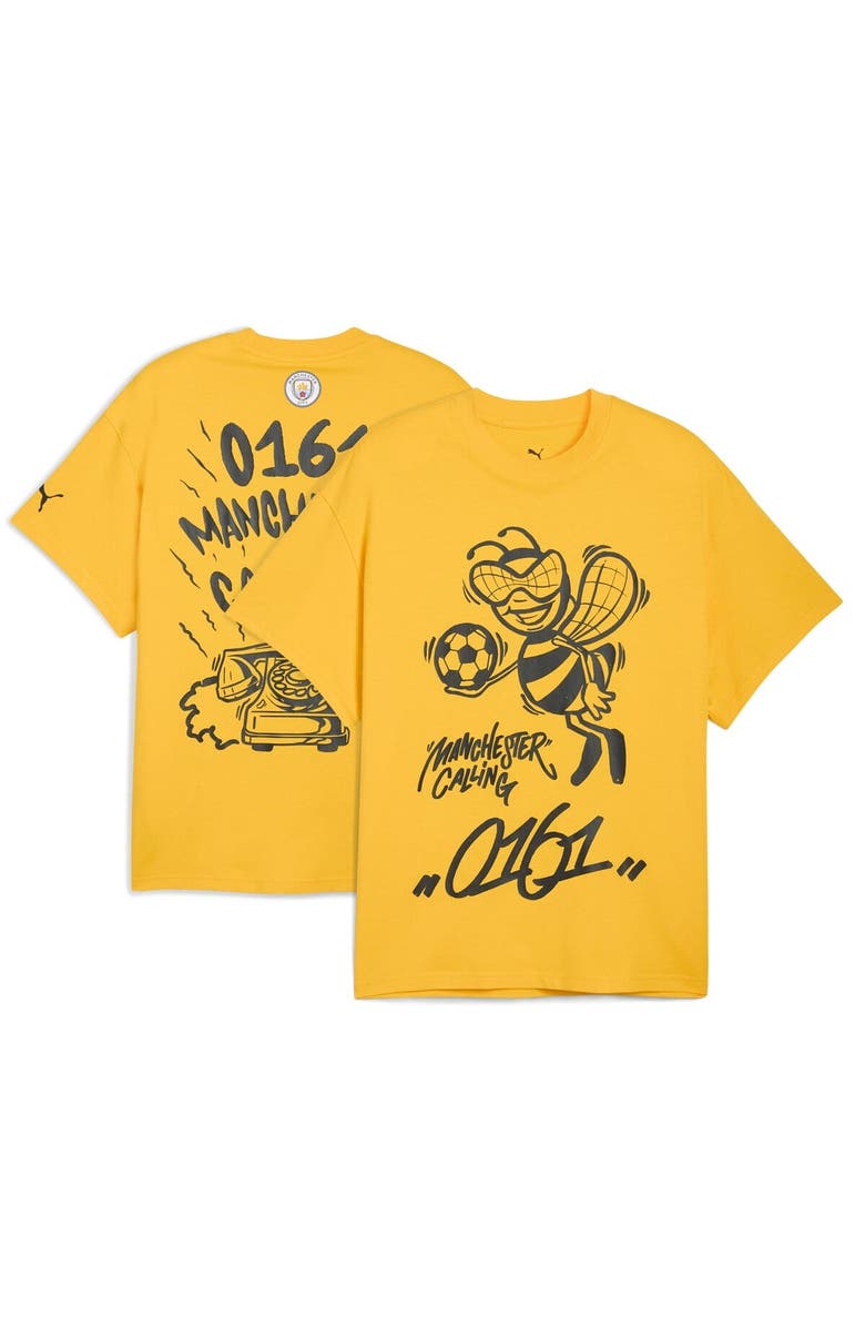 PUMA Men's Puma Yellow Manchester City 2025 FIFA Club World Cup Hoops T-Shirt, Alternate, color, Yellow