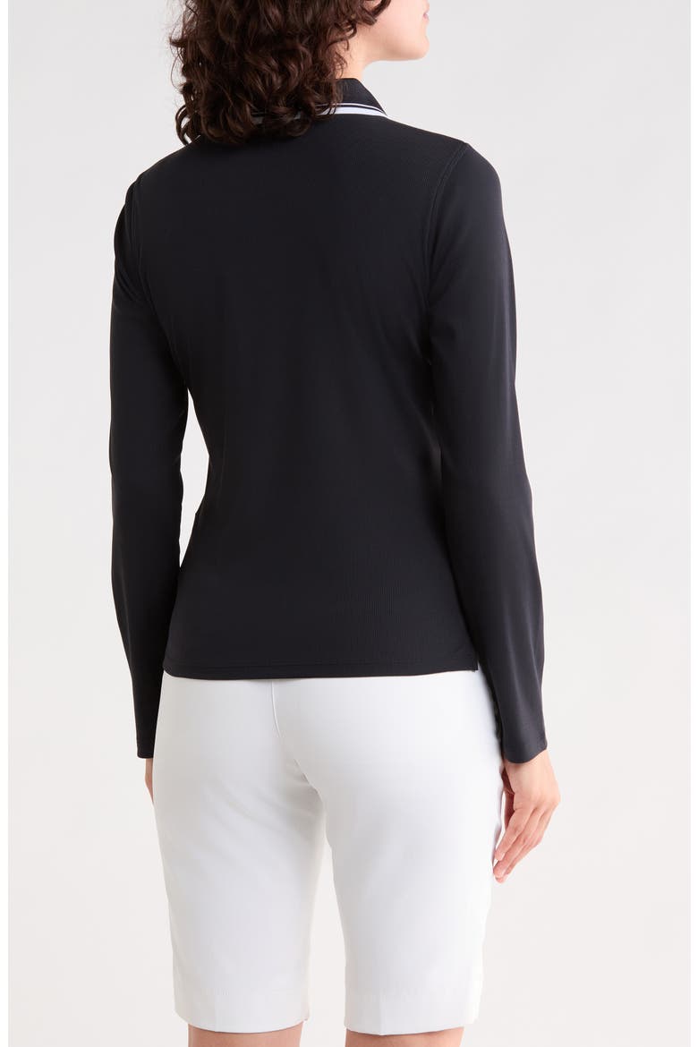 Johnny Collar Rib Performance Long Sleeve Polo, Alternate, color, ONYX