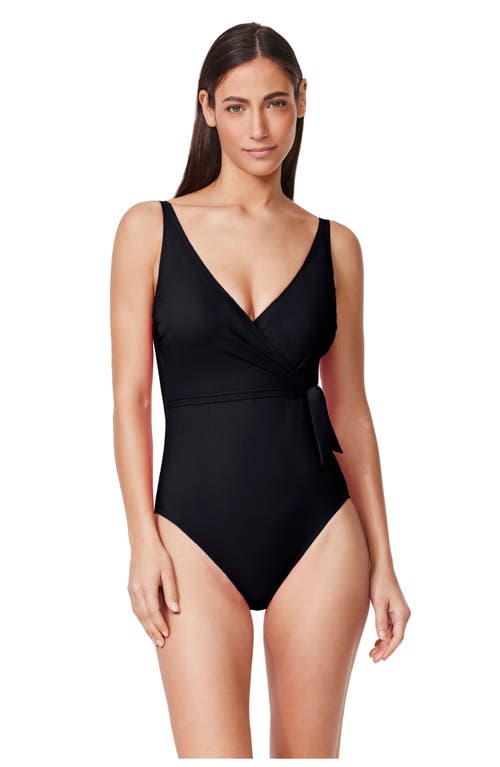Profile By Gottex Tutti Frutti Surplice One Piece In Black