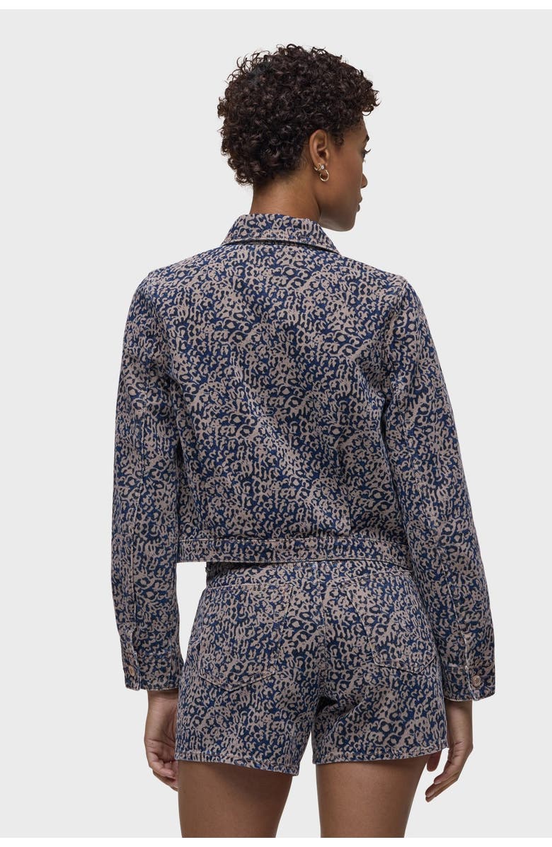 Hudson Jeans Liza Trucker Jacket, Alternate, color, Indigo Leopard