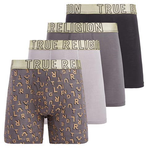Mens Boxer Briefs Cotton Stretch Underwear for Men Pack of 4 Camo