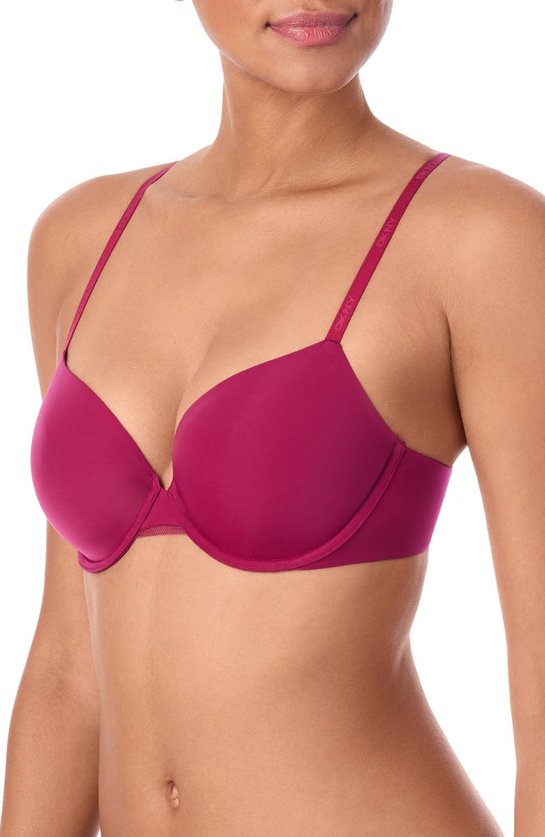 DKNY Underwire Convertible T-Shirt Bra, Alternate, color, Red Plum