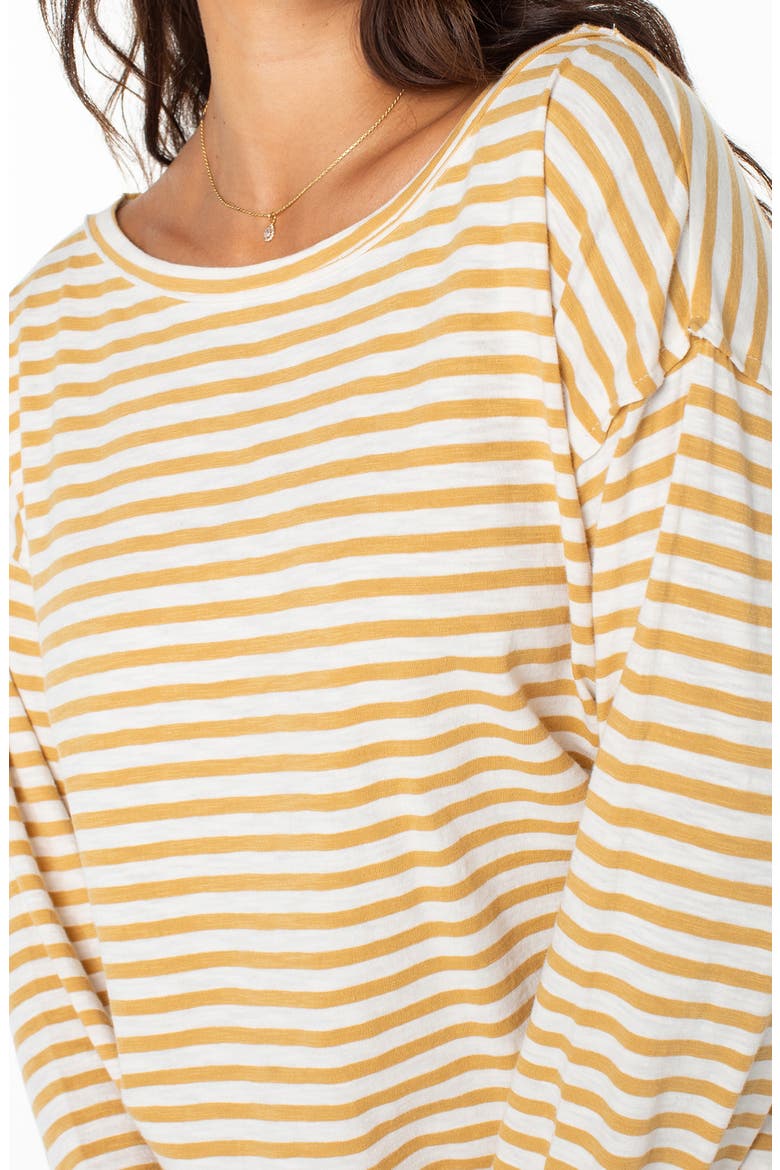 Good Vibes Stripe Top, Alternate, color, CURRY