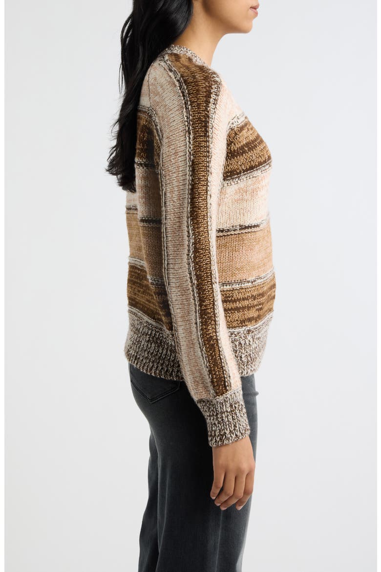 Mix Stripe Sweater, Alternate, color, BROWN MULTI