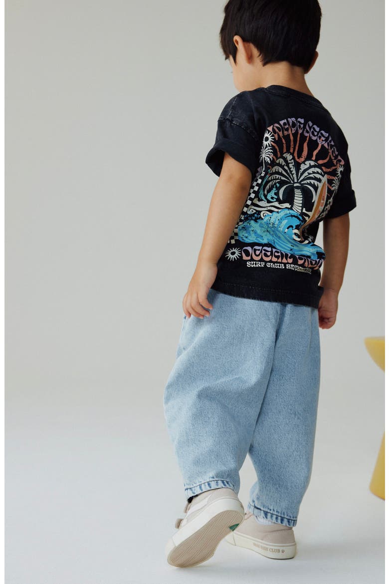 Kids' Barrel Leg Jeans, Alternate, color, BLUE