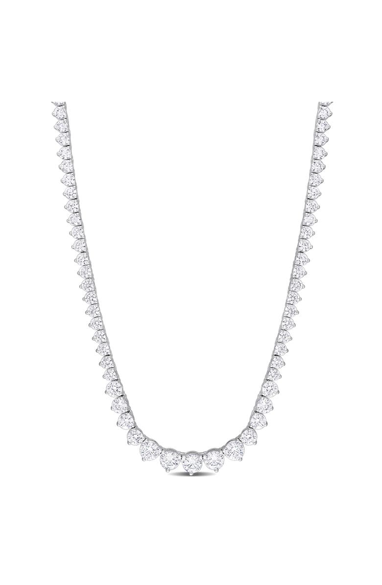 Julianna B. Cubic Zirconia Tennis Necklace Sterling Silver, Main, color, Sterling Silver