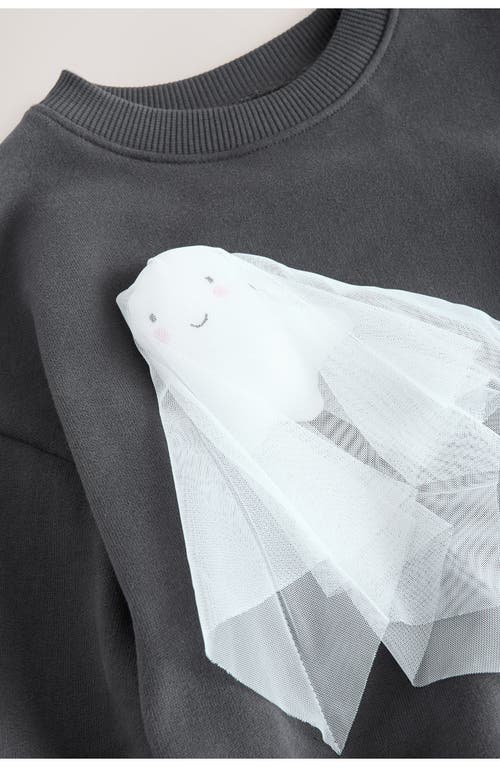Next Kids' Halloween Ghost Appliqué Sweatshirt In Black