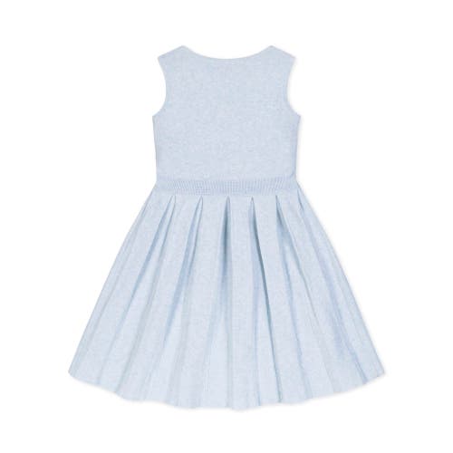 Hope & Henry Girls' Organic Pleated Sweater Dress, Kids In Light Blue Heather