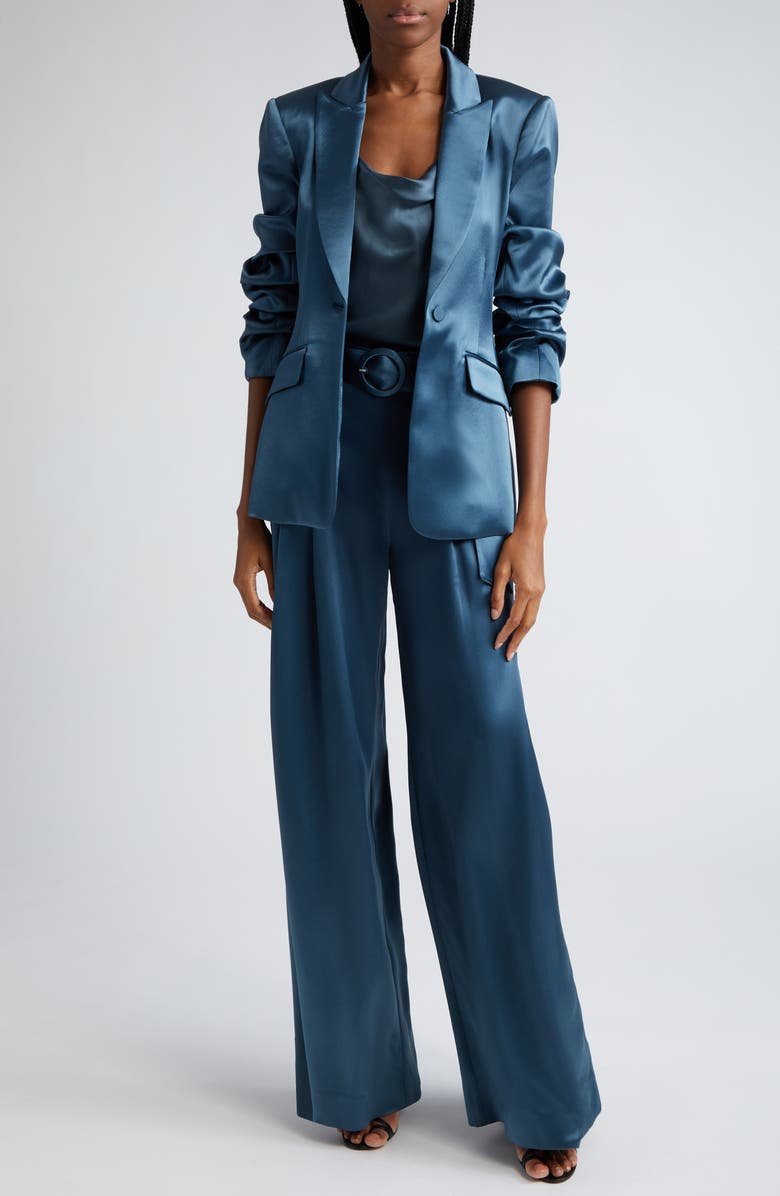 Cinq à Sept Cheyenne Satin Blazer, Alternate, color, Rustic Blue