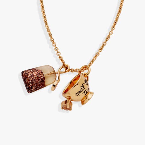 'Spill the Tea' Cup & Tea Bag Charm Pendant Necklace