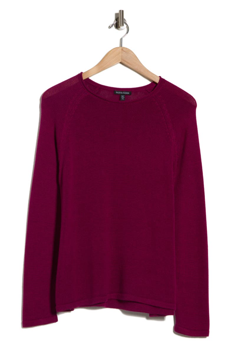 Raglan Sleeve Pullover Sweater, Alternate, color, SANGRIA