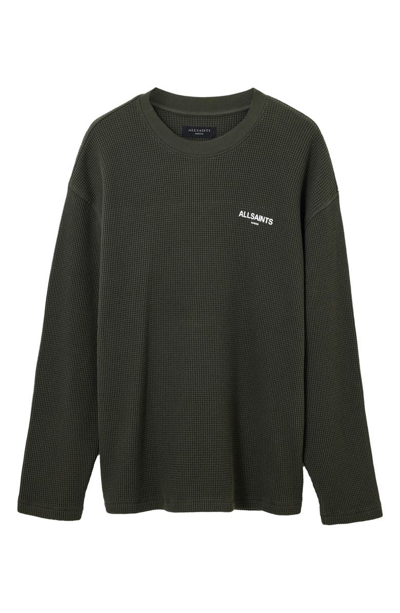 AllSaints Sect Waffle Knit Sweatshirt, Alternate, color, Duffel Green