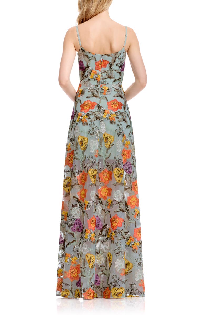 Dress the Population Umalina Embroidered Sleeveless Gown, Alternate, color, 