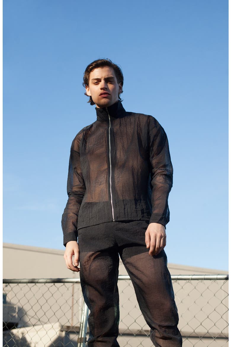 'Robe' Track Jacket, Alternate, color, NAVY BLUE TRANSPARENT