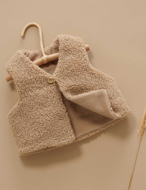 Purebaby Shearling Reversible Vest In Brown