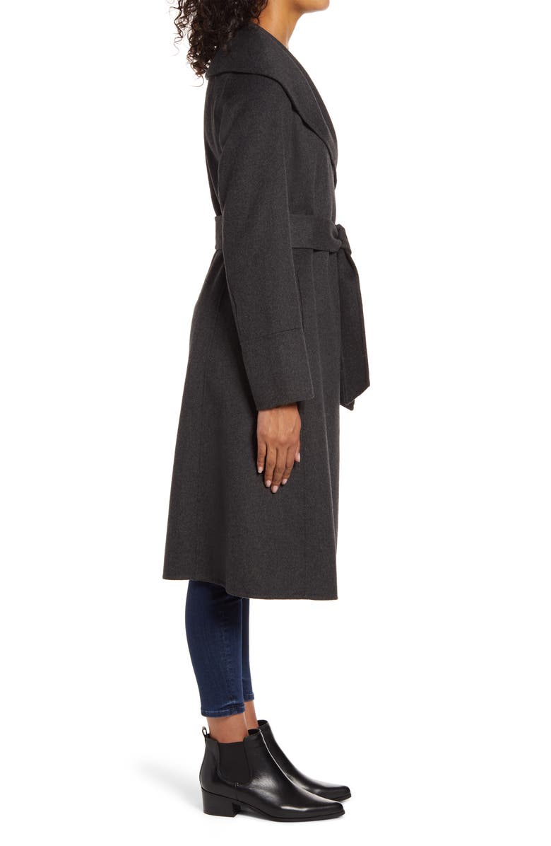Kenneth Cole New York Shawl Collar Wool Blend Wrap Coat, Alternate, color,