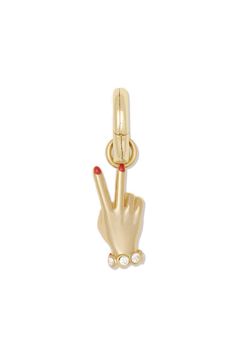 Peace Sign Charm, Alternate, color, CLEAR MULTI/ GOLD