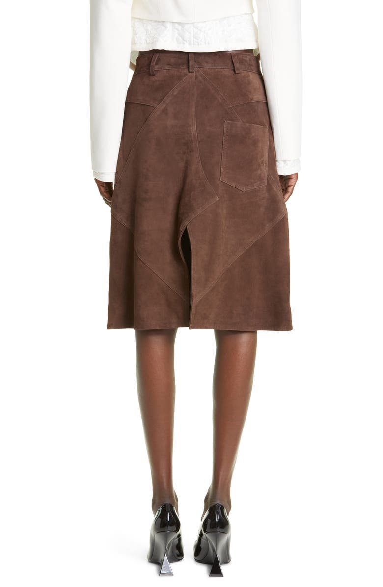 Maximilian Davis Telford Suede A-Line Skirt, Alternate, color, 