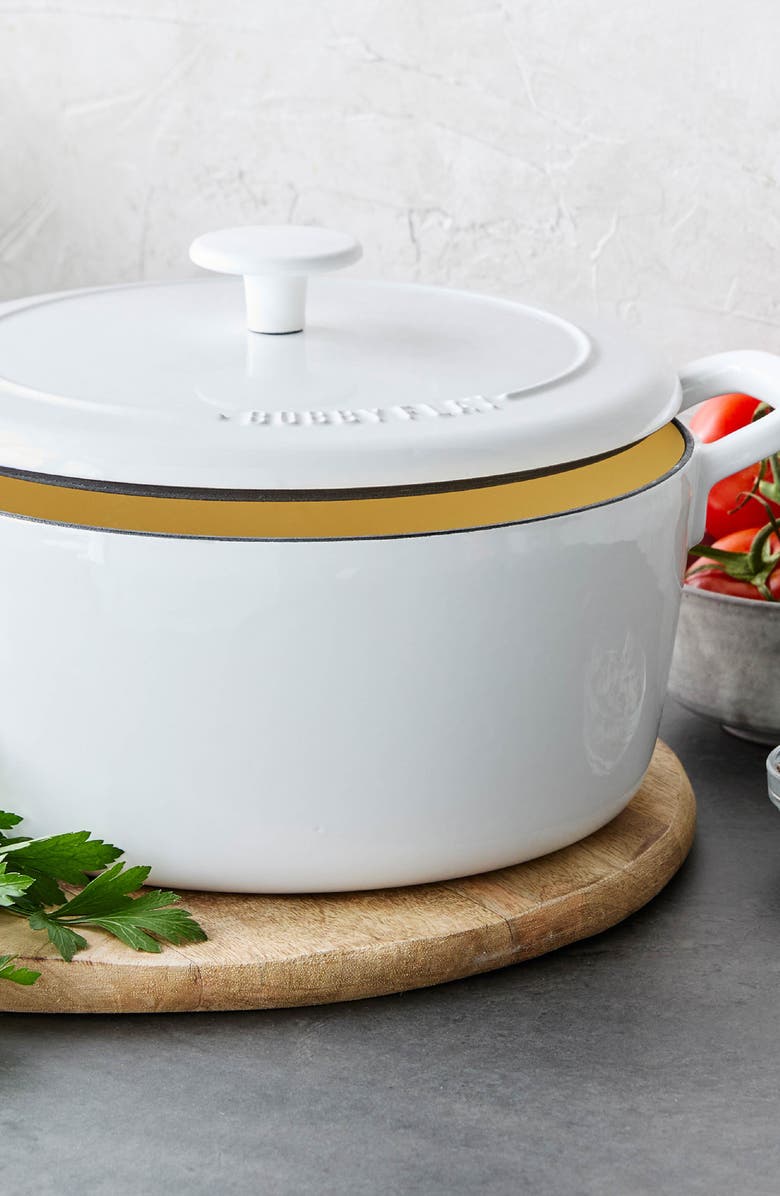 GreenPan x Bobby Flay 5.5-Quart Enameled Cast Iron Dutch Oven, Alternate, color, Cream