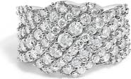 Haus of Brilliance 10K Gold 3.00 Ctw Diamond Multi Row Cluster Band Ring