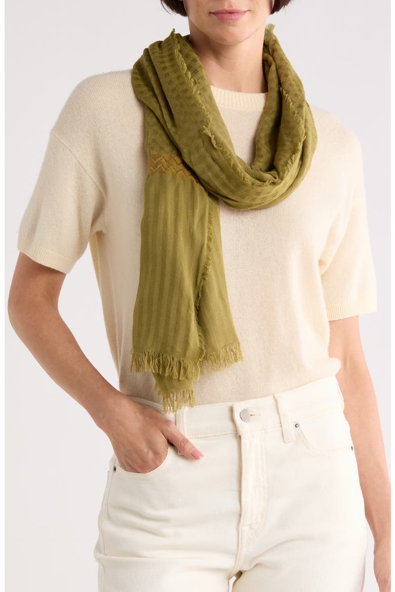 Textured Scarf, Main, color, KHAKI